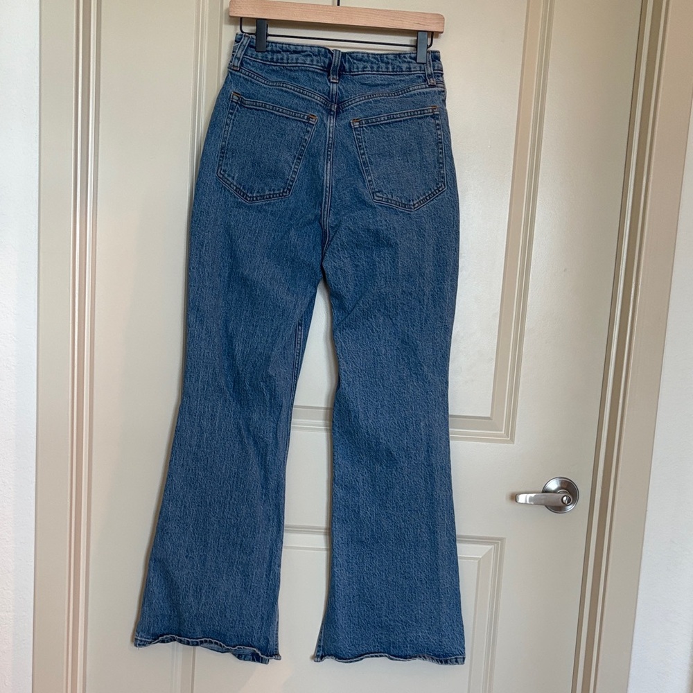 Abercrombie & Fitch Blue High-Rise Flare Jeans - Picture 5 of 8